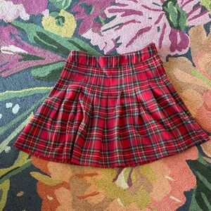RSQ Red Plaid Skater Skirt